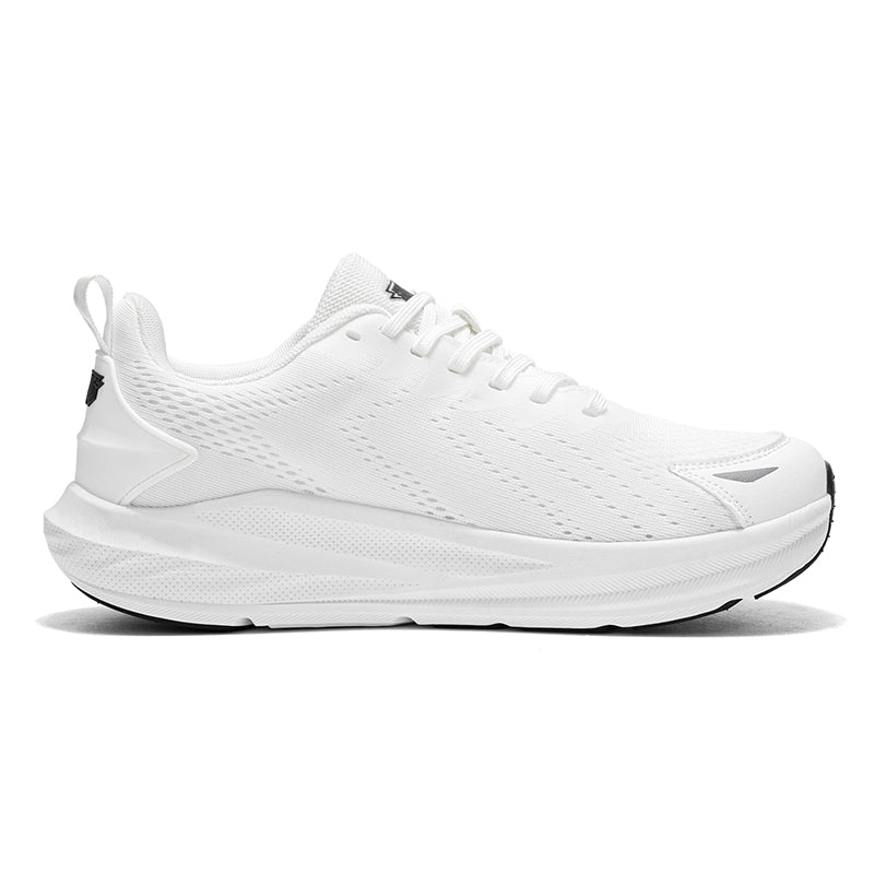 White Wide-Toe Knit Sneakers A78