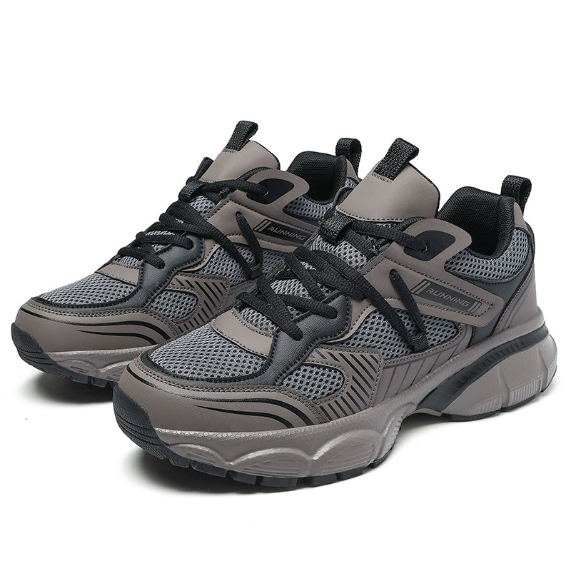 Grey Wide-Forefoot Mesh Chunky Sneakers 9826