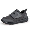 Grey Wide-Toe Easy-Strap Walking Shoes 132