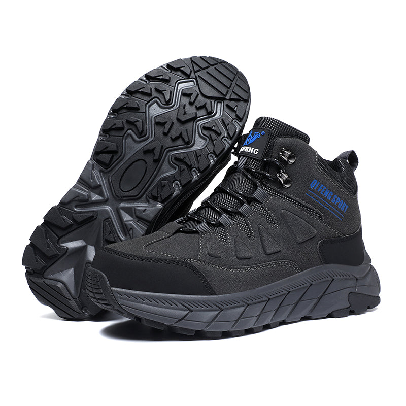 Grey High-Top Outdoor Hiking Boots 852
