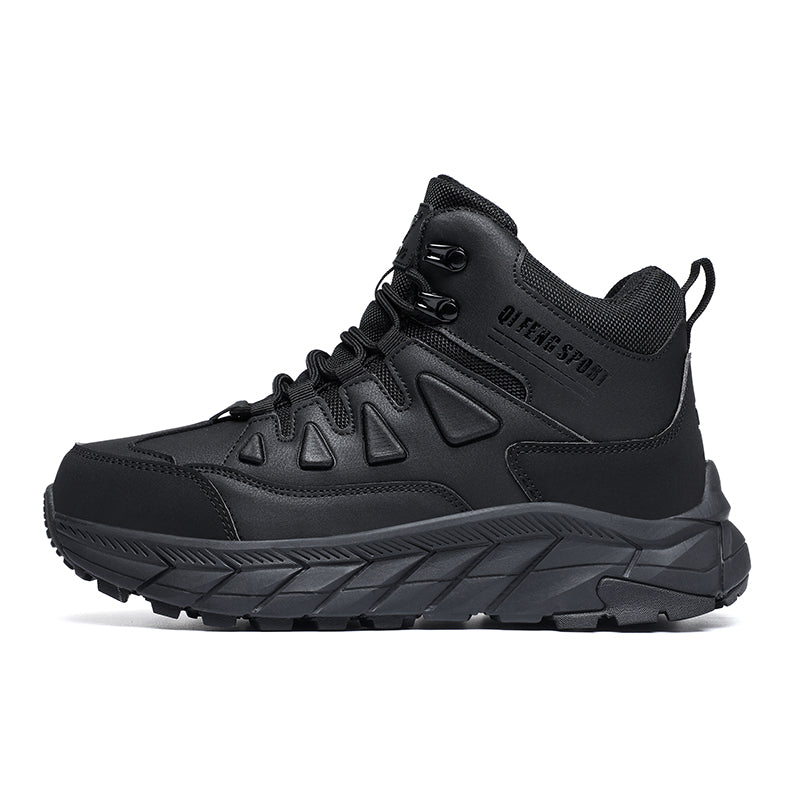 Black High-Top Outdoor Hiking Boots 852