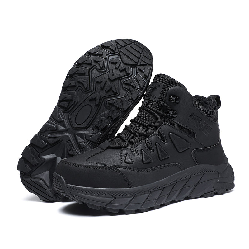 Black High-Top Outdoor Hiking Boots 852