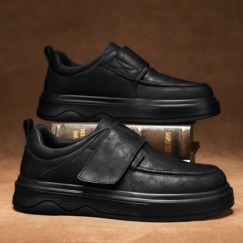 Black Retro Strap Platform Casual Shoes 168
