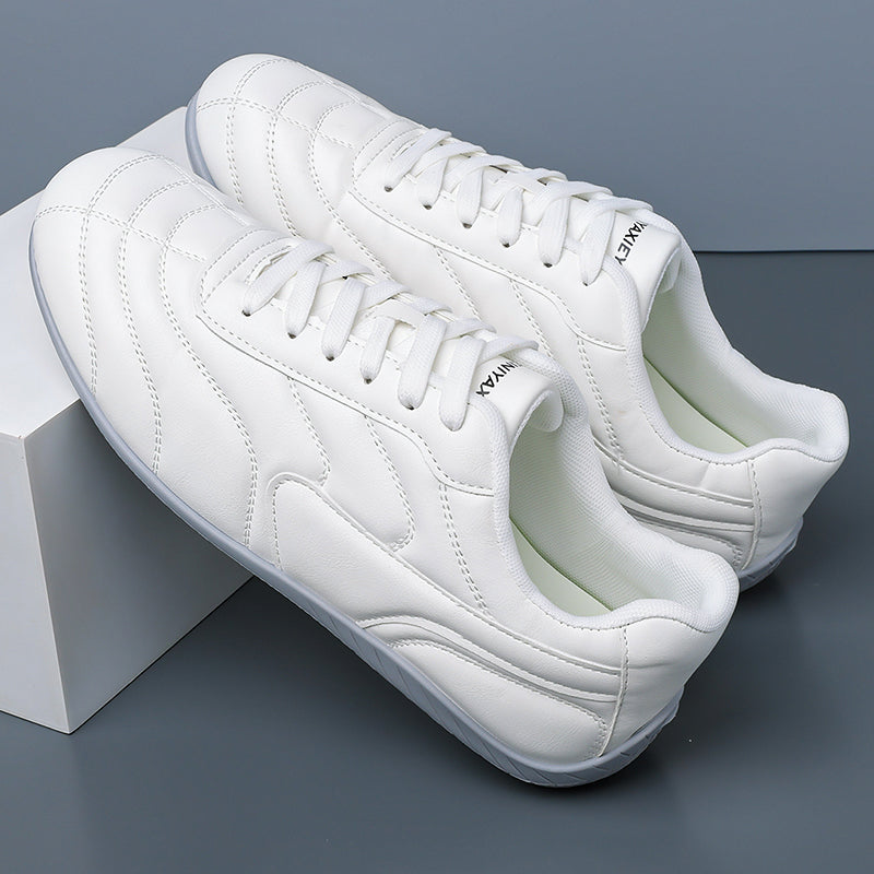 White Low-Profile Racing Sneakers L33