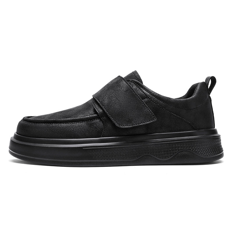 Black Retro Strap Platform Casual Shoes 168