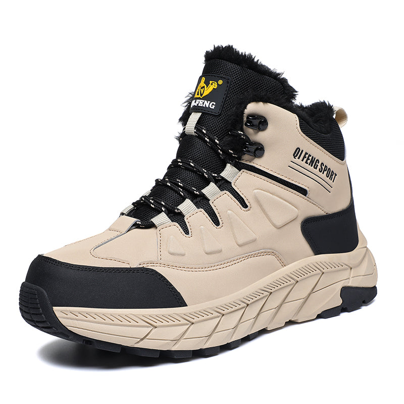 Beige High-Top Outdoor Hiking Boots 852