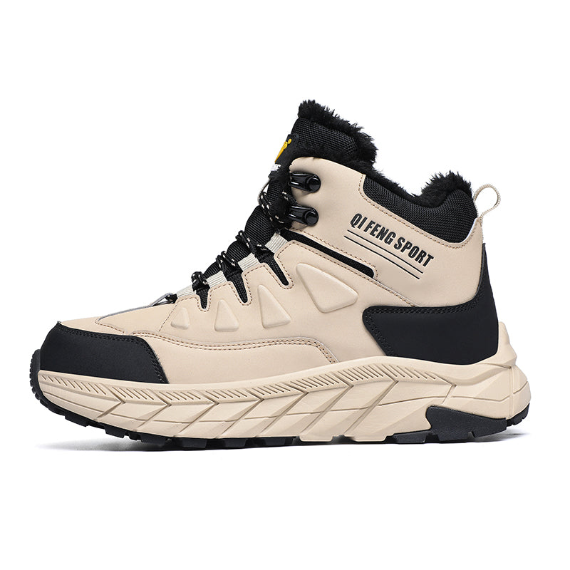 Beige High-Top Outdoor Hiking Boots 852