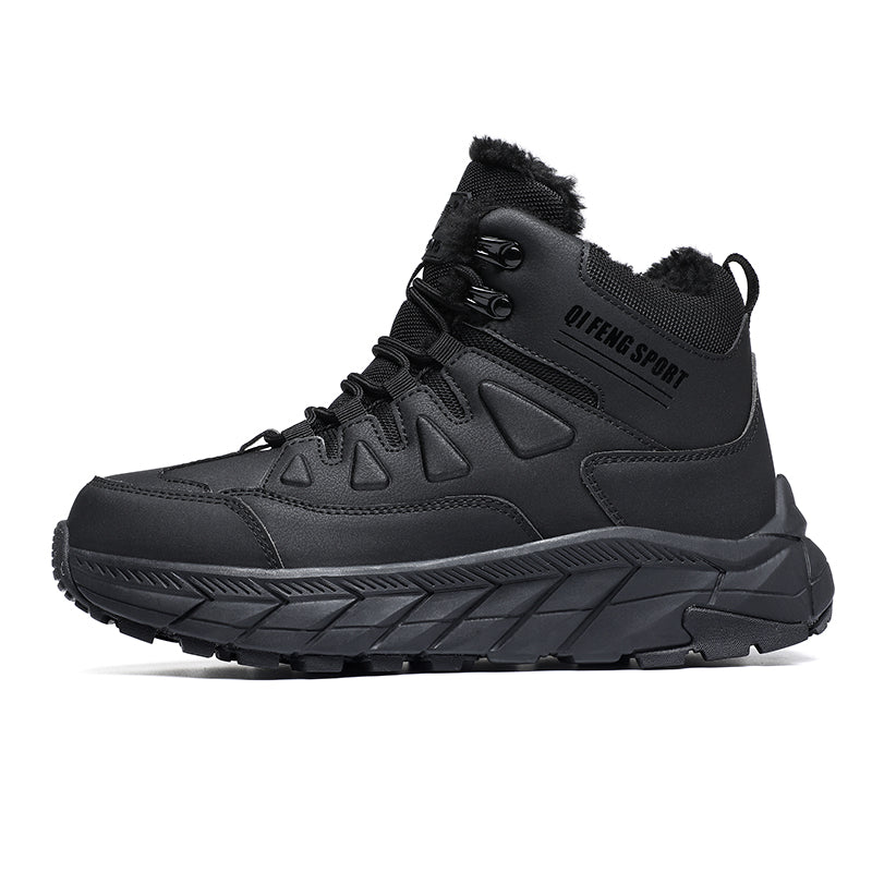 Black High-Top Outdoor Hiking Boots 852