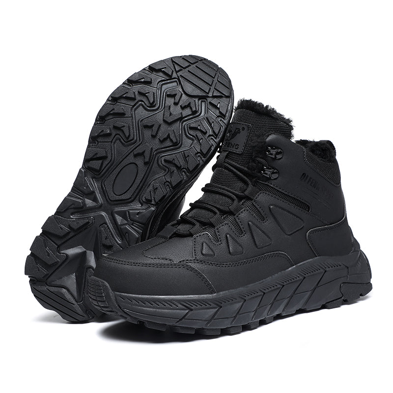 Black High-Top Outdoor Hiking Boots 852