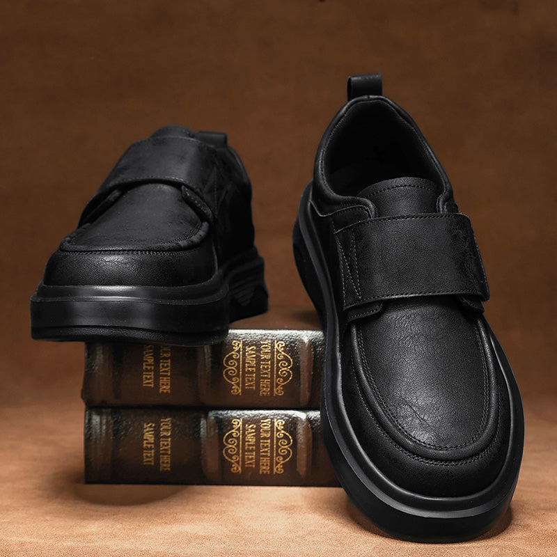 Black Retro Strap Platform Casual Shoes 168