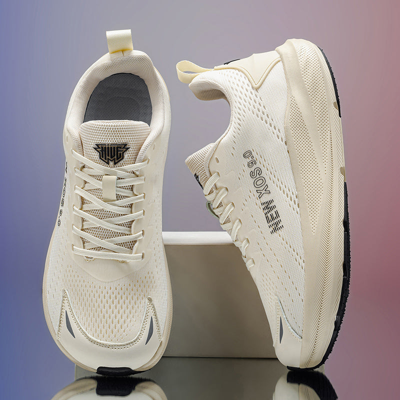 Beige Wide-Toe Knit Sneakers A78