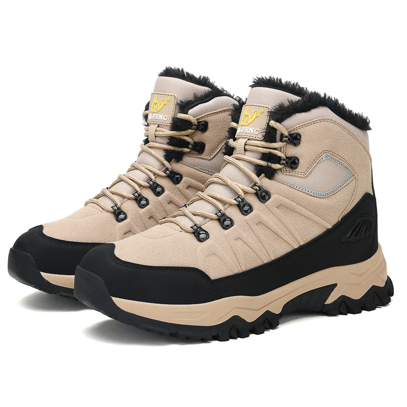 Beige High-Top Outdoor Hiking Boots 2512