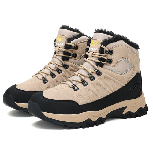 Beige High-Top Outdoor Hiking Boots 2512