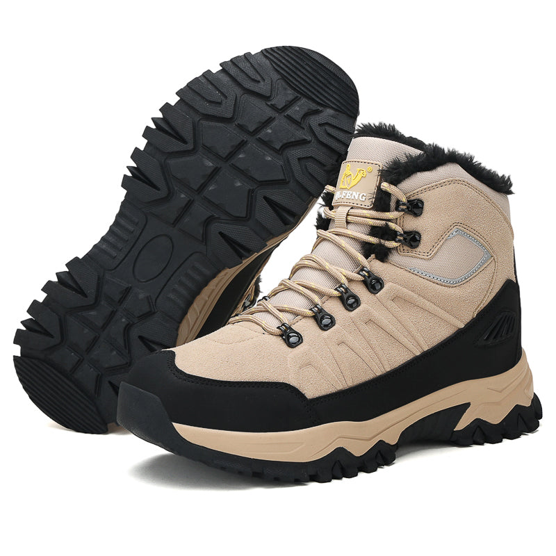 Beige High-Top Outdoor Hiking Boots 2512