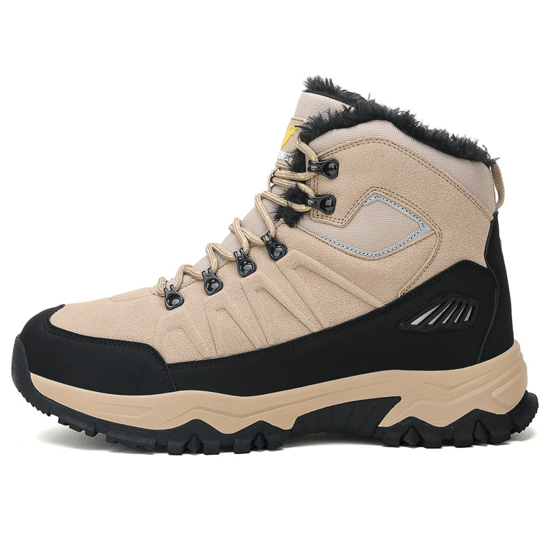 Beige High-Top Outdoor Hiking Boots 2512