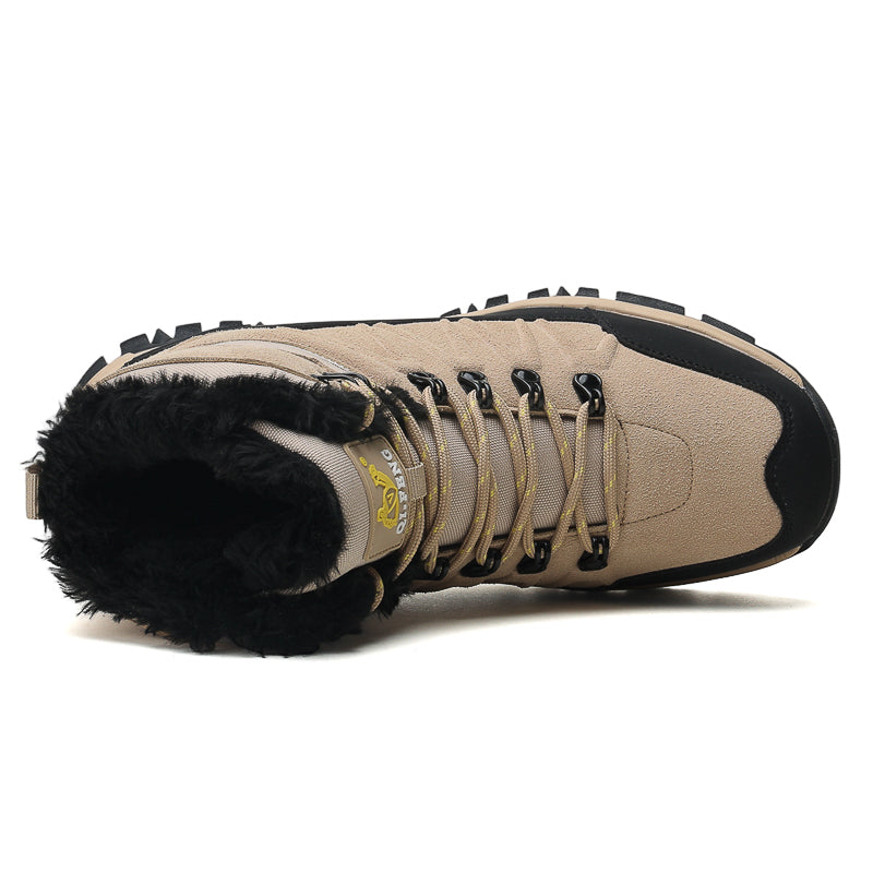 Beige High-Top Outdoor Hiking Boots 2512