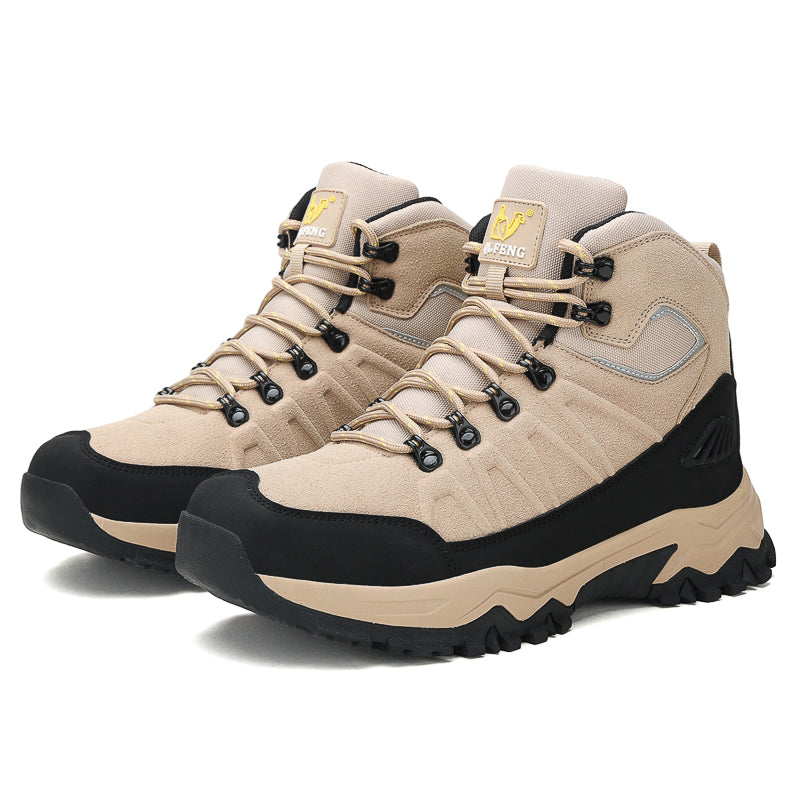 Beige High-Top Outdoor Hiking Boots 2512