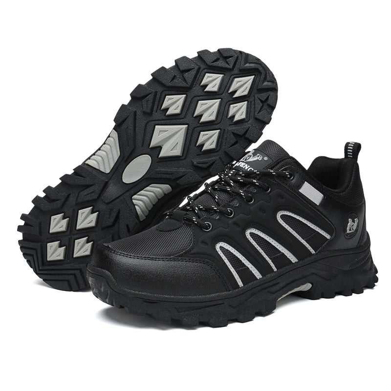 Black Wide-Toe Oxford Hiking Shoes 665
