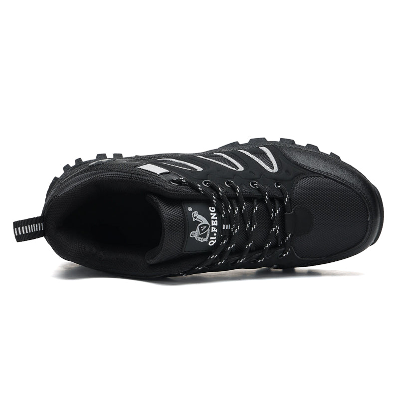 Black Wide-Toe Oxford Hiking Shoes 665
