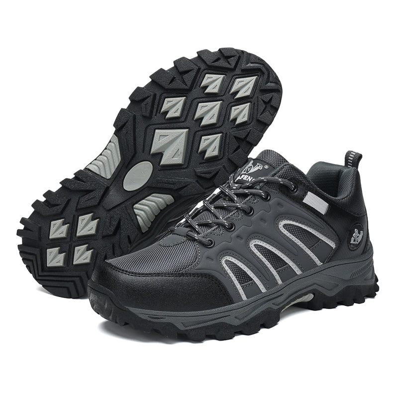 Grey Wide-Toe Oxford Hiking Shoes 665