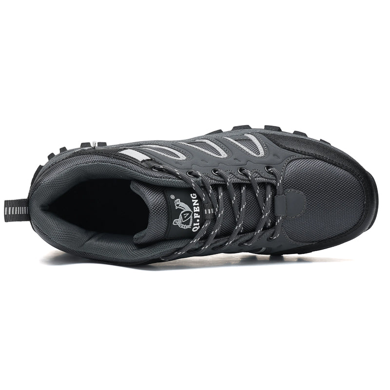 Grey Wide-Toe Oxford Hiking Shoes 665