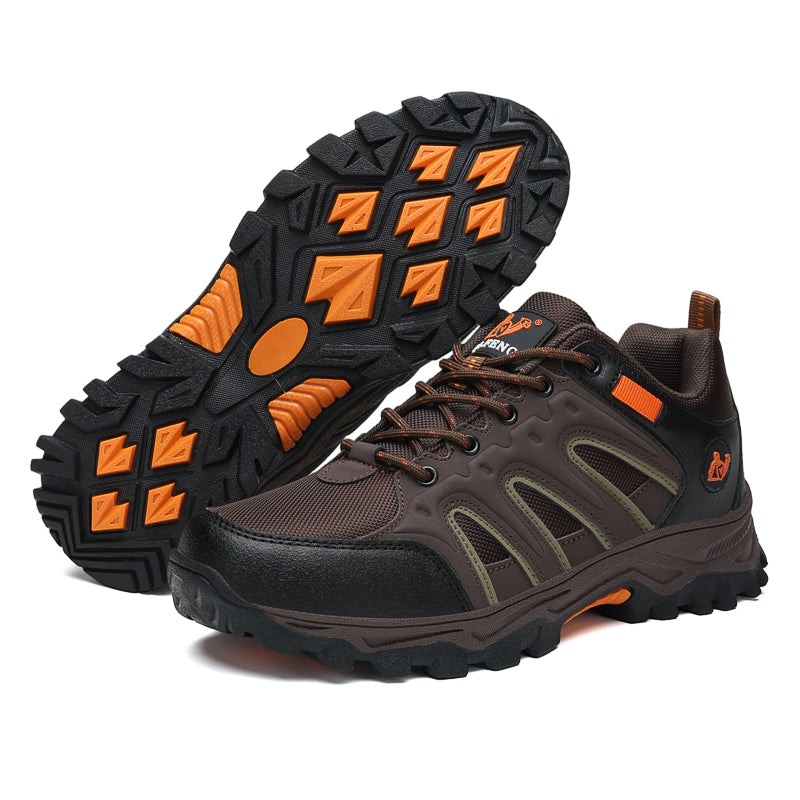 Brown Wide-Toe Oxford Hiking Shoes 665