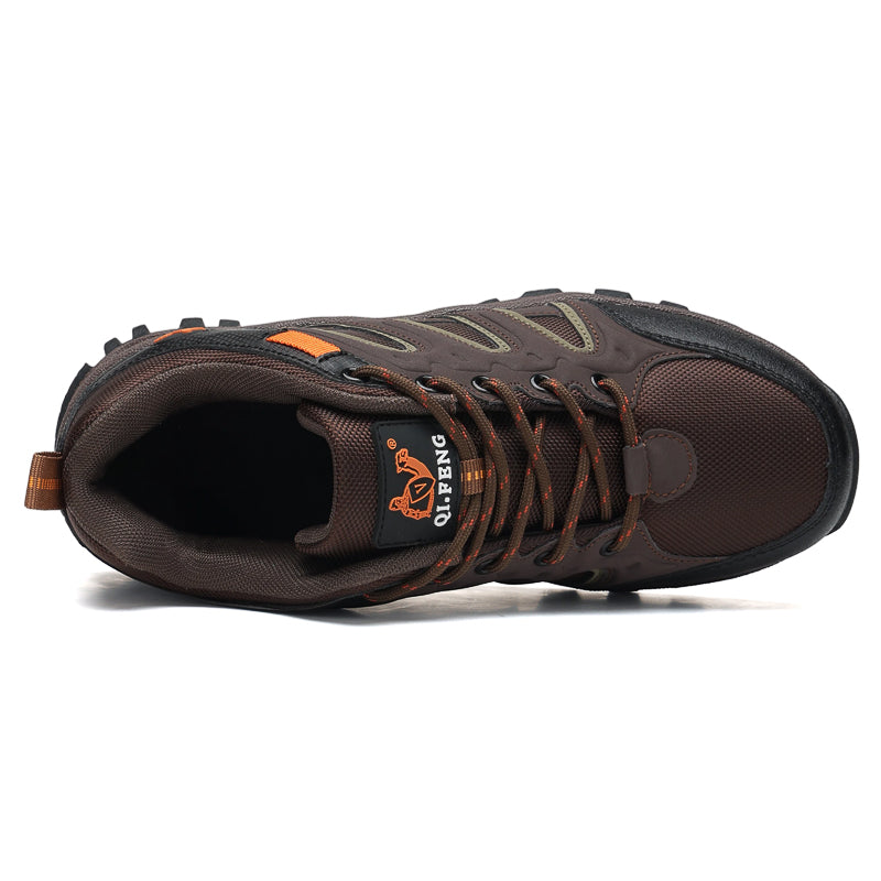 Brown Wide-Toe Oxford Hiking Shoes 665