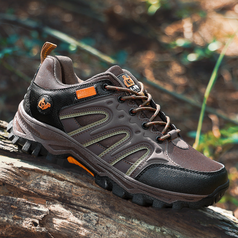 Brown Wide-Toe Oxford Hiking Shoes 665