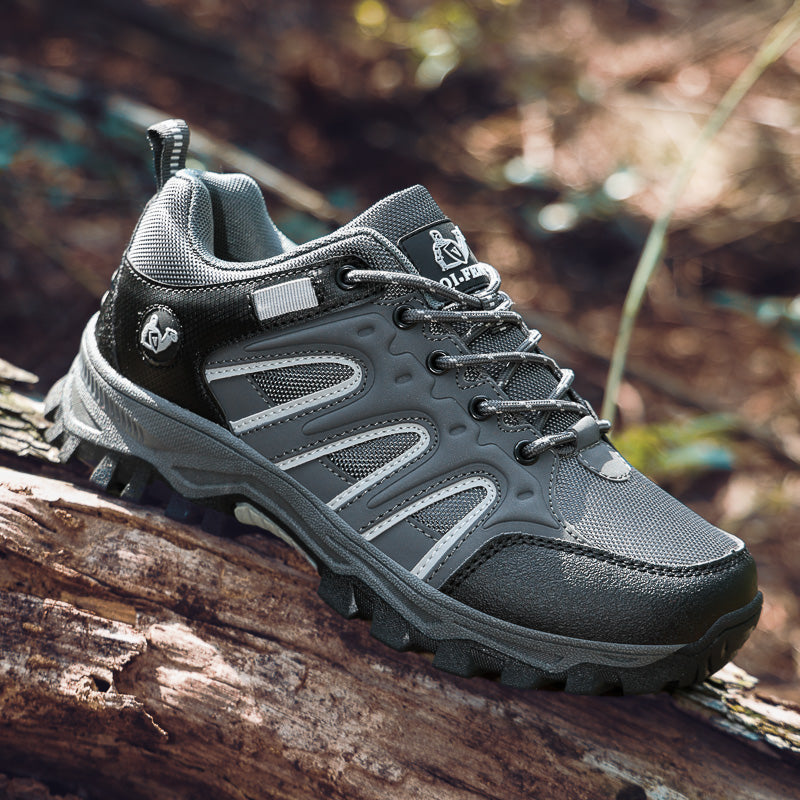 Grey Wide-Toe Oxford Hiking Shoes 665