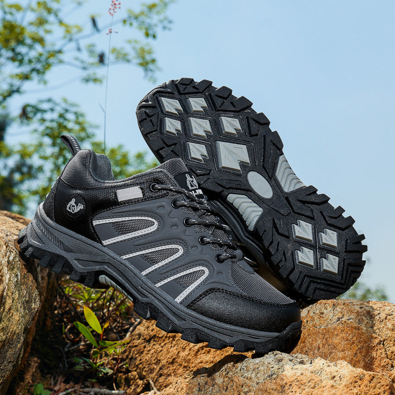 Grey Wide-Toe Oxford Hiking Shoes 665