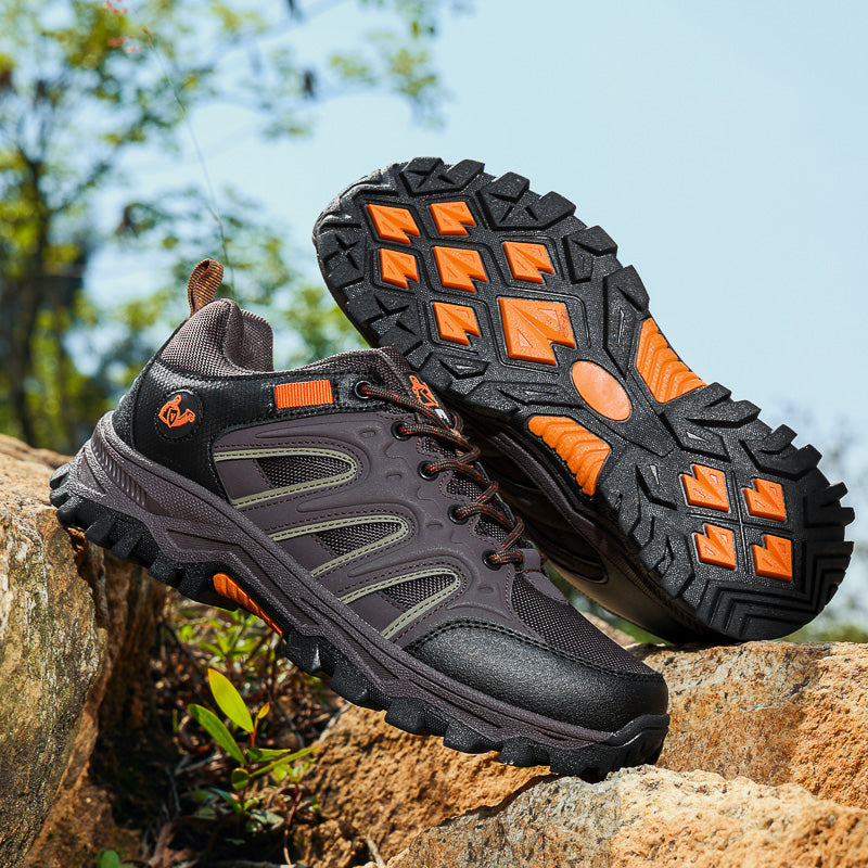 Brown Wide-Toe Oxford Hiking Shoes 665