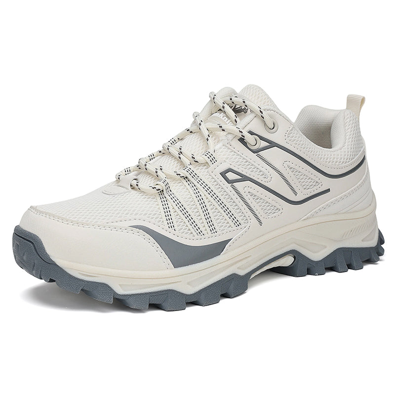 White Wide-Toe Trail Mesh Sneakers 667