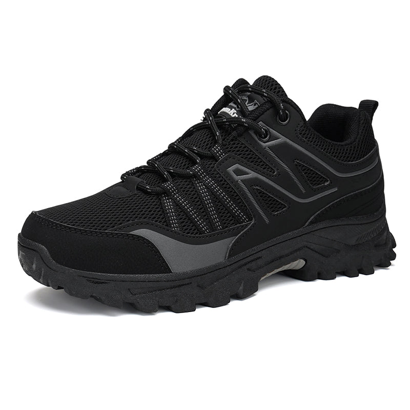 Black Wide-Toe Trail Mesh Sneakers 667