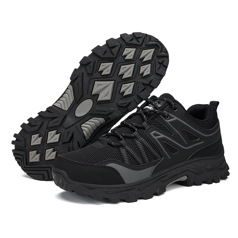 Black Wide-Toe Trail Mesh Sneakers 667