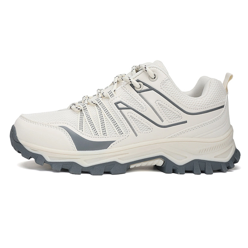 White Wide-Toe Trail Mesh Sneakers 667