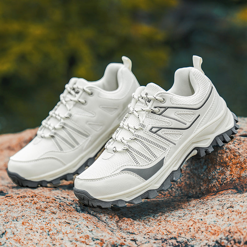White Wide-Toe Trail Mesh Sneakers 667