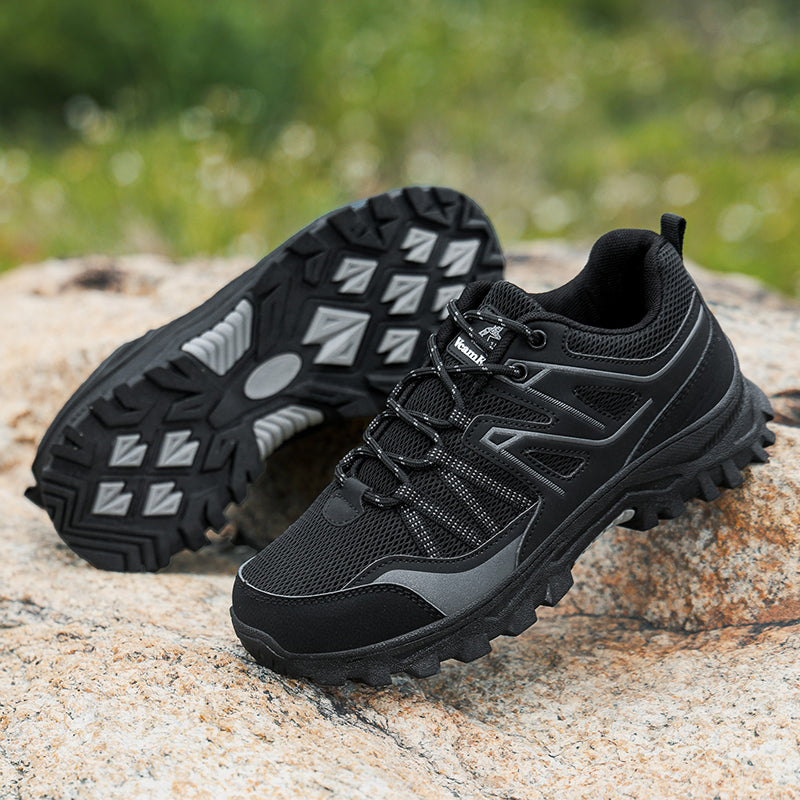 Black Wide-Toe Trail Mesh Sneakers 667
