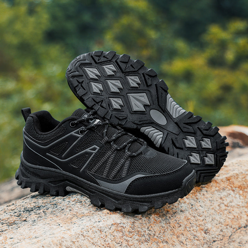 Black Wide-Toe Trail Mesh Sneakers 667