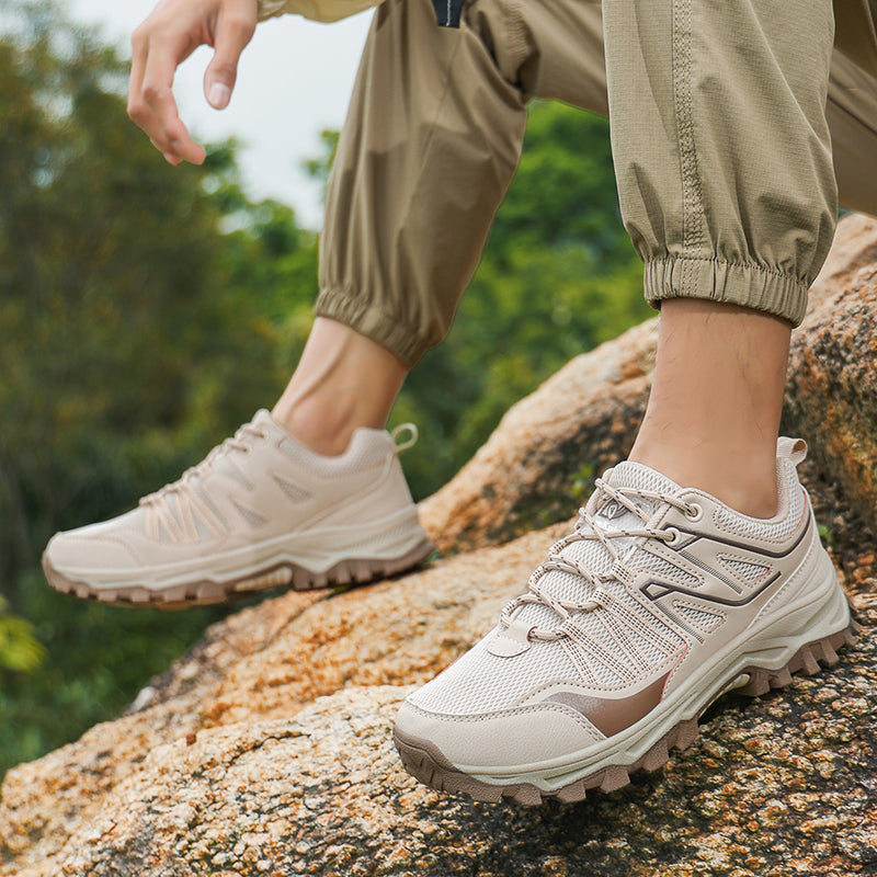 Beige Wide-Toe Trail Mesh Sneakers 667 (Copy)