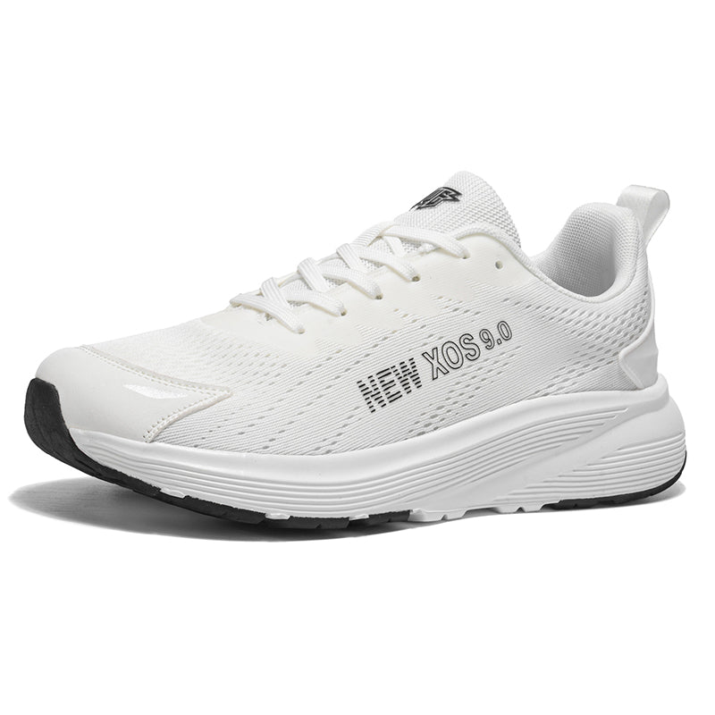 White Wide-Toe Mesh Sneakers A82