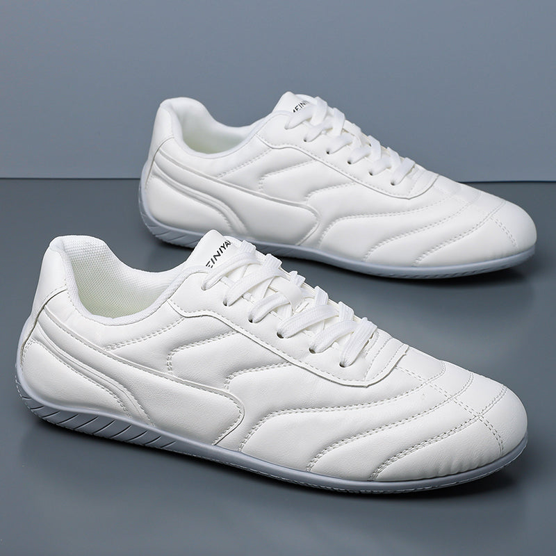 White Low-Profile Racing Sneakers L33