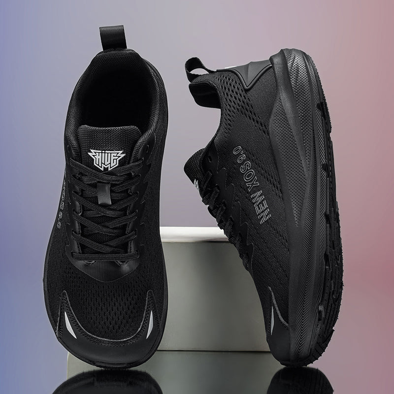 Black Wide-Toe Knit Sneakers A78