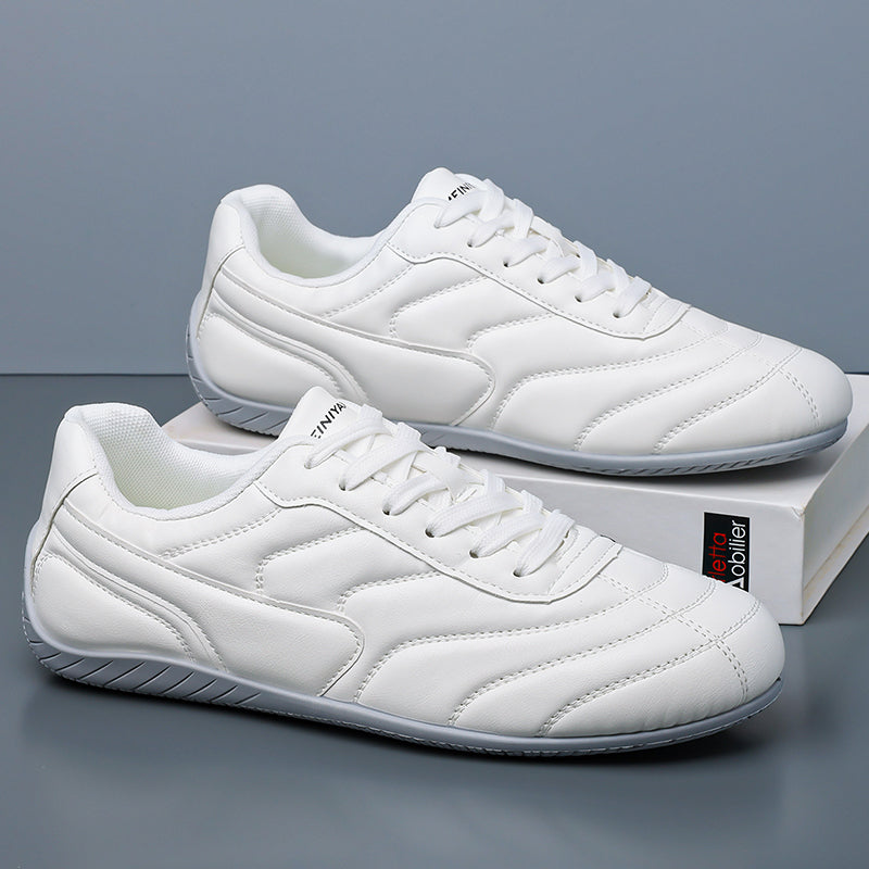 White Low-Profile Racing Sneakers L33