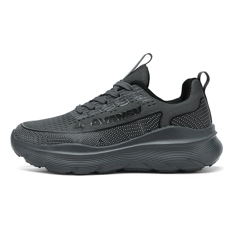 Dark Grey Textured Casual Sport Sneakers 7602