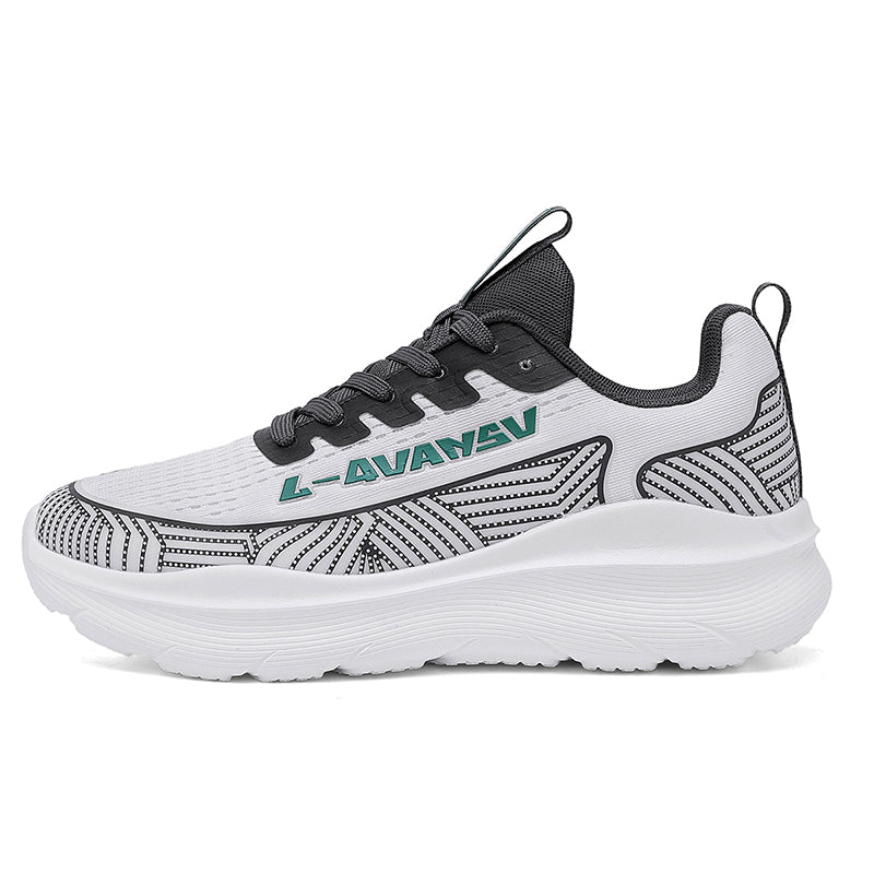 White Textured Casual Sport Sneakers 7602