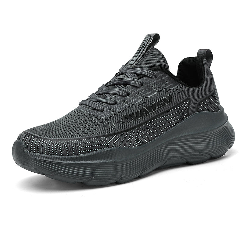 Dark Grey Textured Casual Sport Sneakers 7602