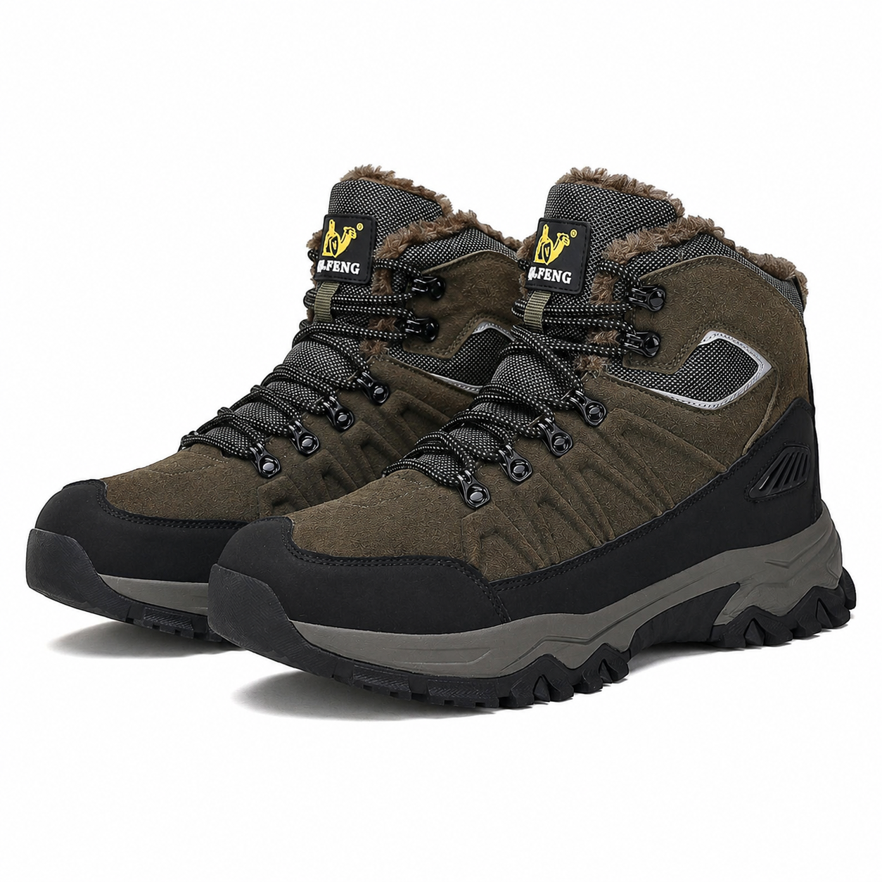 Green High-Top Outdoor Hiking Boots 2512
