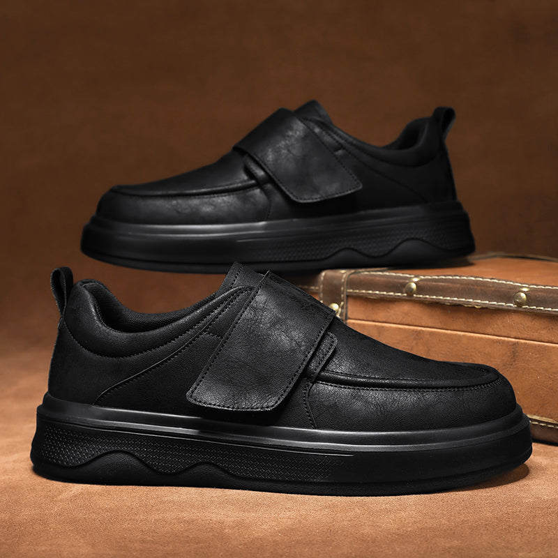 Black Retro Strap Platform Casual Shoes 168