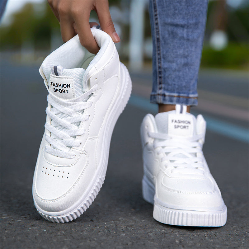 White Classic Mid-Top Sneakers 089