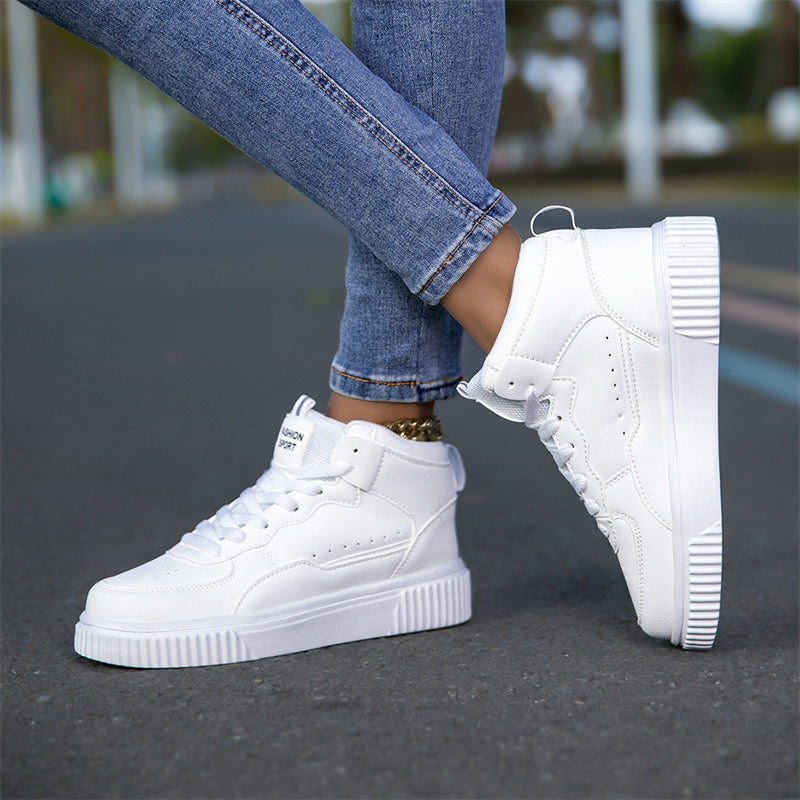 White Classic Mid-Top Sneakers 089